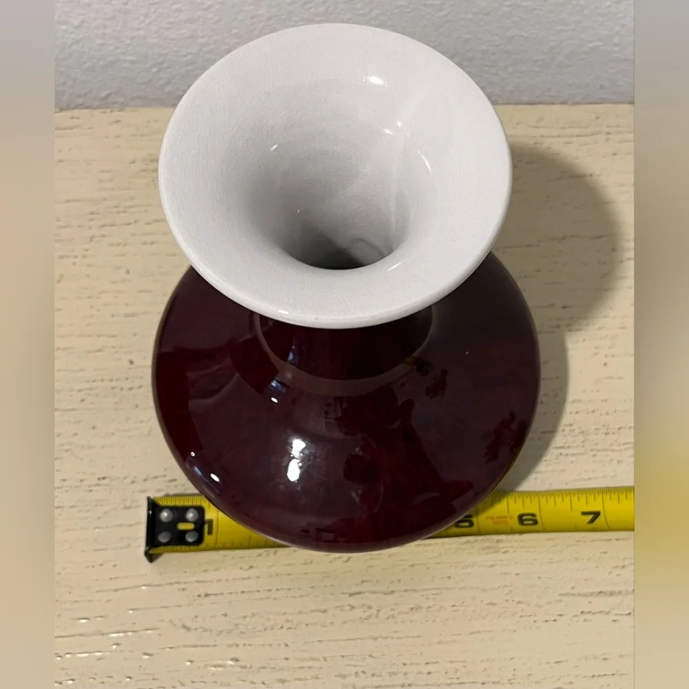 Rare Vintage Jingdezhen Oxblood Vase‎ From Gumps San Francisco With Box EUC